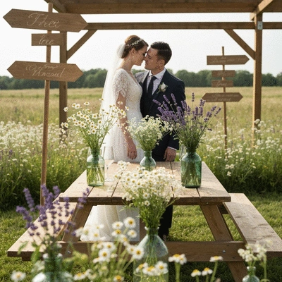 Eco-friendly wedding decor with natural elements